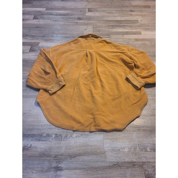Peach love large women's oversized gold button up shacket with pockets - Picture 2 of 9